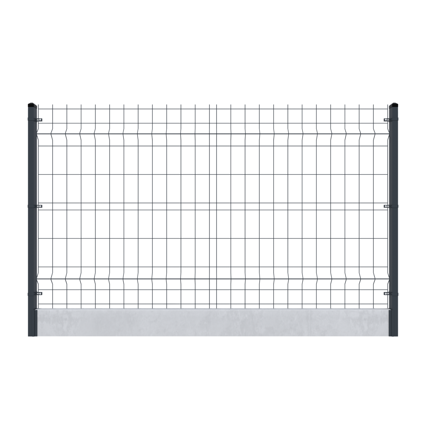 EcoHybrid Security Fencing - 2500mm with Concrete Gravel Board